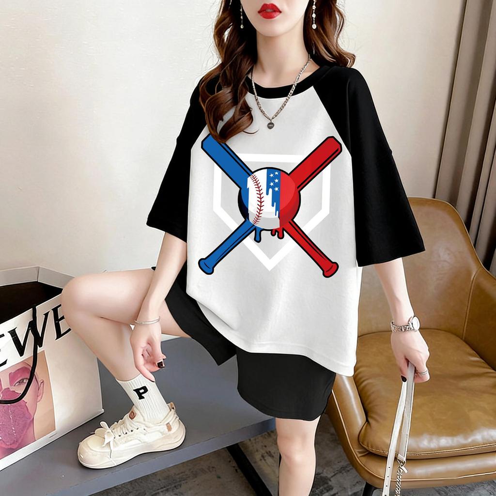 Kurzärmeliges Mid-Length T-Shirt in Übergröße: Sommer-Mode Schlankheits-Design für Damen