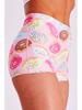 Strawberry Donut High-Waist Yoga Shorts - Women's Printed Fitness & Sportswear.