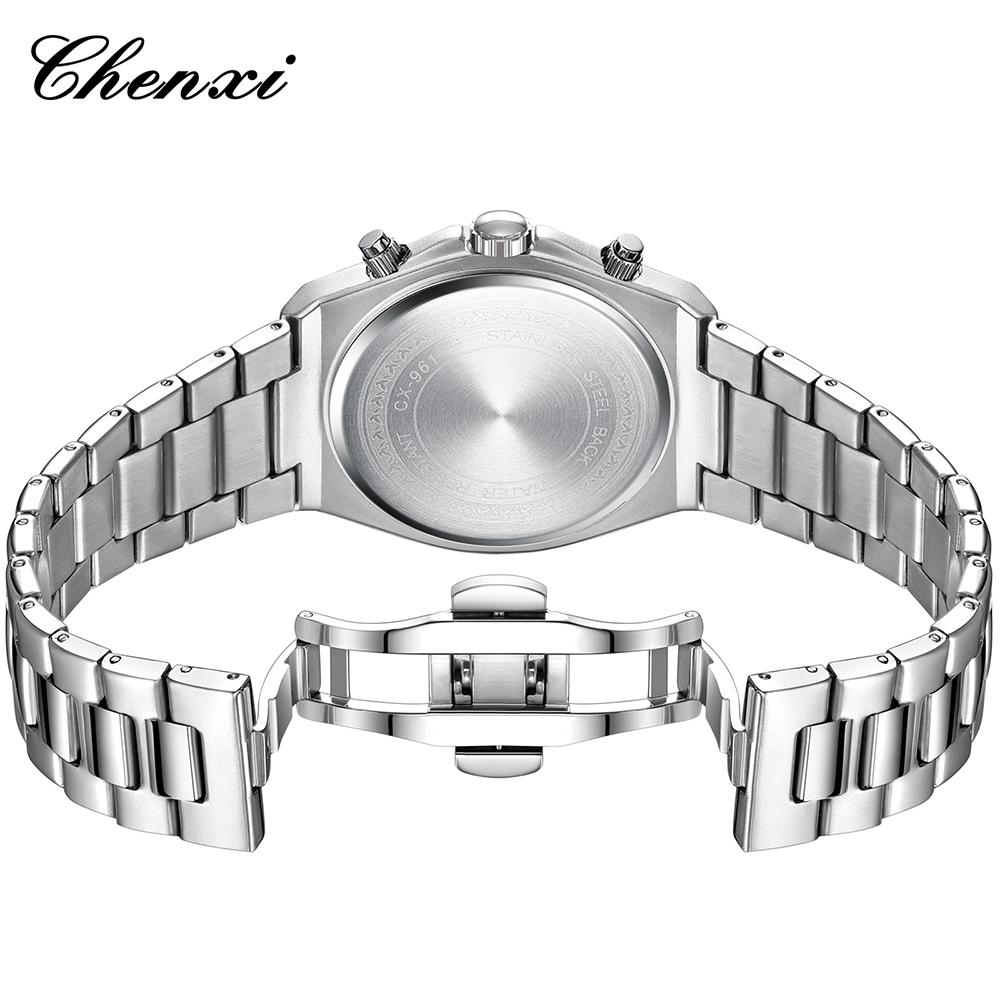 CHENXI Watch Man New Multi-functional Quartz Wristwatches Fashion Chronograph Date Moon Phase Luminous Steel Strap Men's Watches