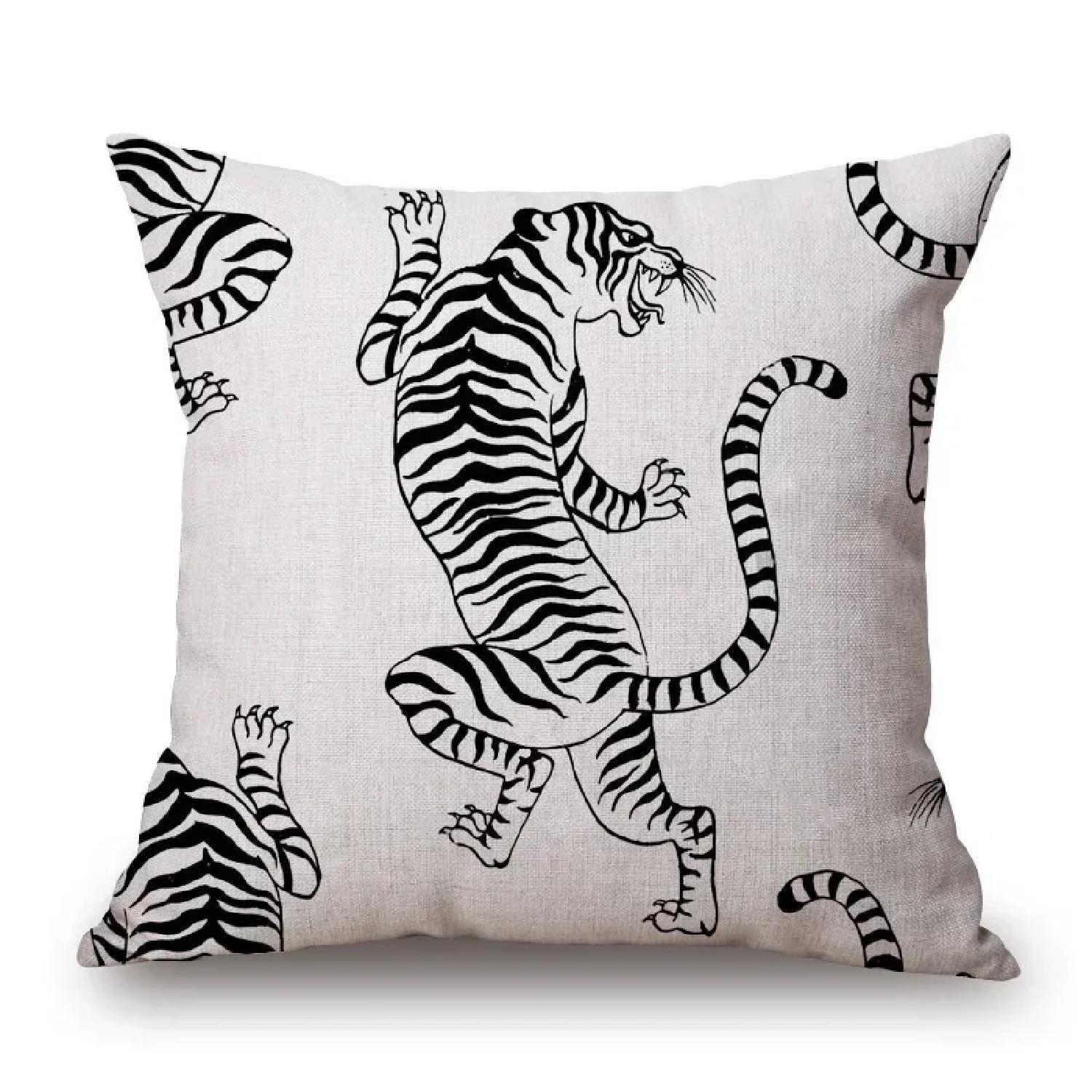 

Autumn Jungle Tiger Animals Painting Cushion s Home Decorative Pillows For Sofa Kissenbezug, 66x66cm