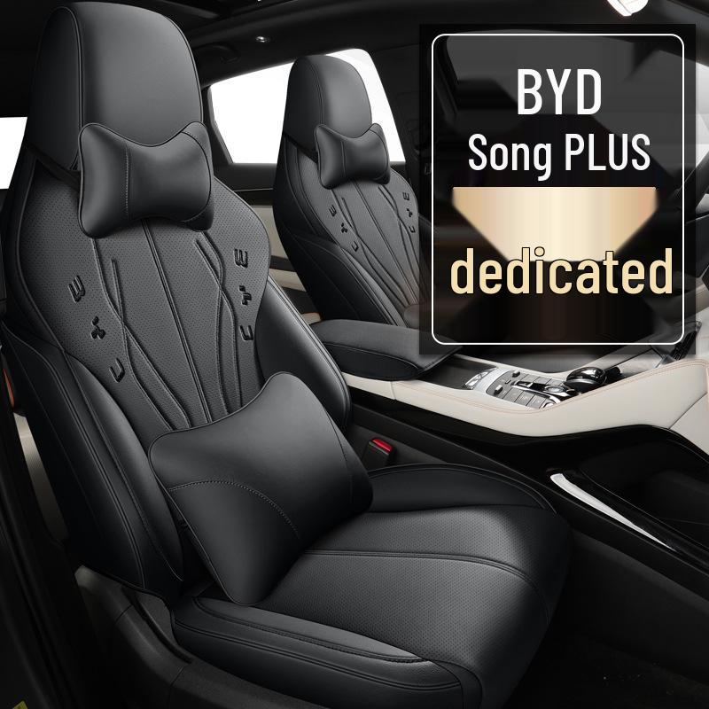 BYD Song Plus DMI Custom Leather Car Seat Cover, Full Wrap, Universal Fit for All Seasons, 5-Seater.