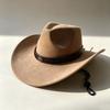 Popular Western Cowboy Hat Men's and Women's Retro Ethnic Style Big-brimmed Knight Hat Suede Cowboy Hat