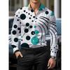 Men's Polka Dot Collar Long Sleeved Shirt Casual Shirt European and American Trend Daily Commuting Formal Top