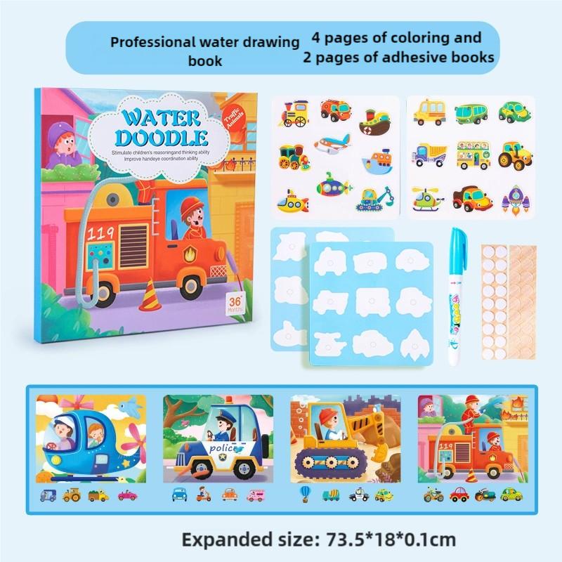 

Новая волшебная книга для рисования водой для детей, раннее образование, многоразовая наклейка, игрушка для раскрашивания, подарок с ручкой, набор для веселого обучения