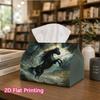 1pc, 2d Flat Printing, Tissue Box Dark Horse Fantasy Pattern Printed Tissue Box, Suitable for Home, Kitchen, and Car Decoration, Tissue Dispenser, Ide