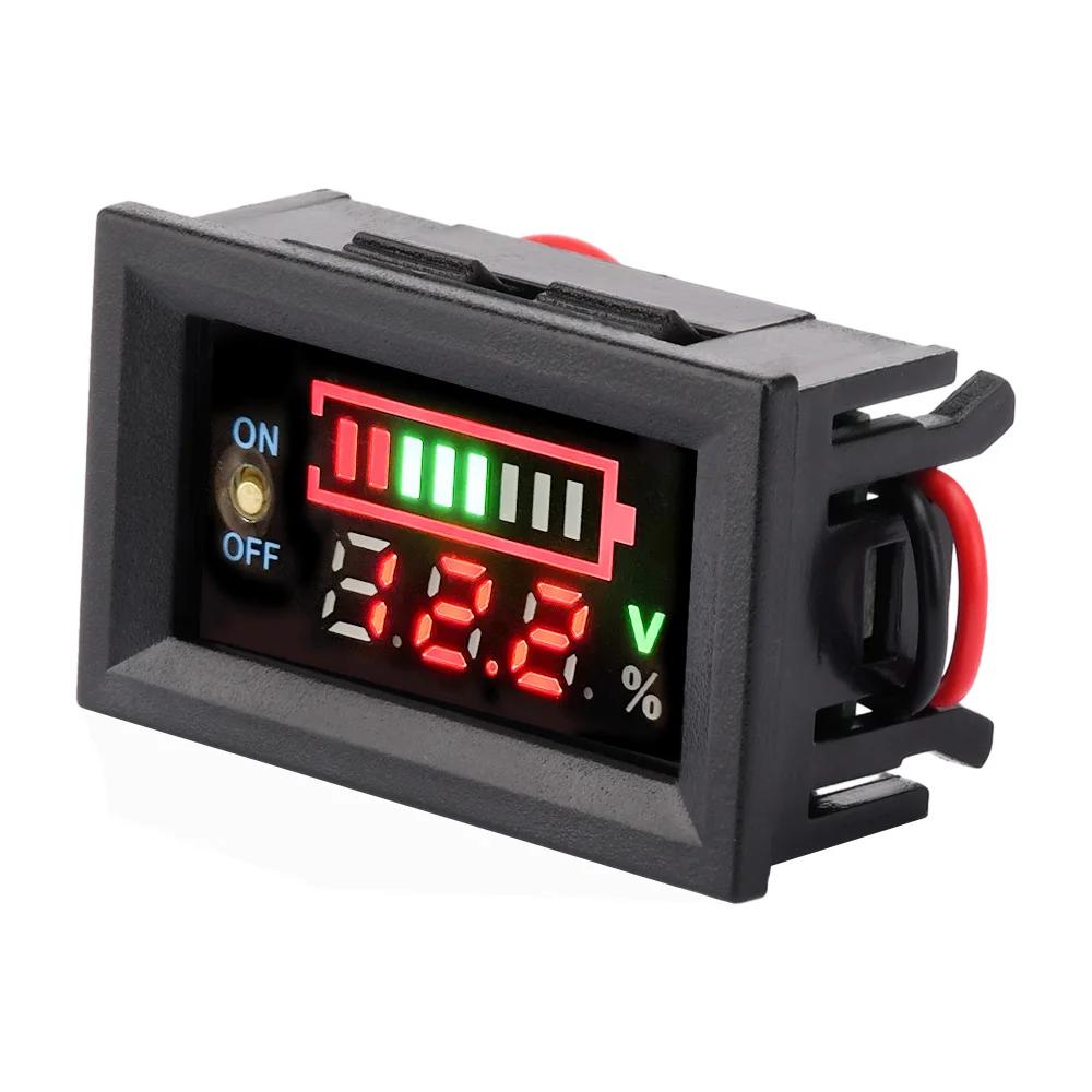 12V Car Lead Acid Battery Charge Level Capacity Indicator 2S 3S 4S LED Battery Capacity Meter 8.4V 12.6V 16.8V Voltmeter Tester