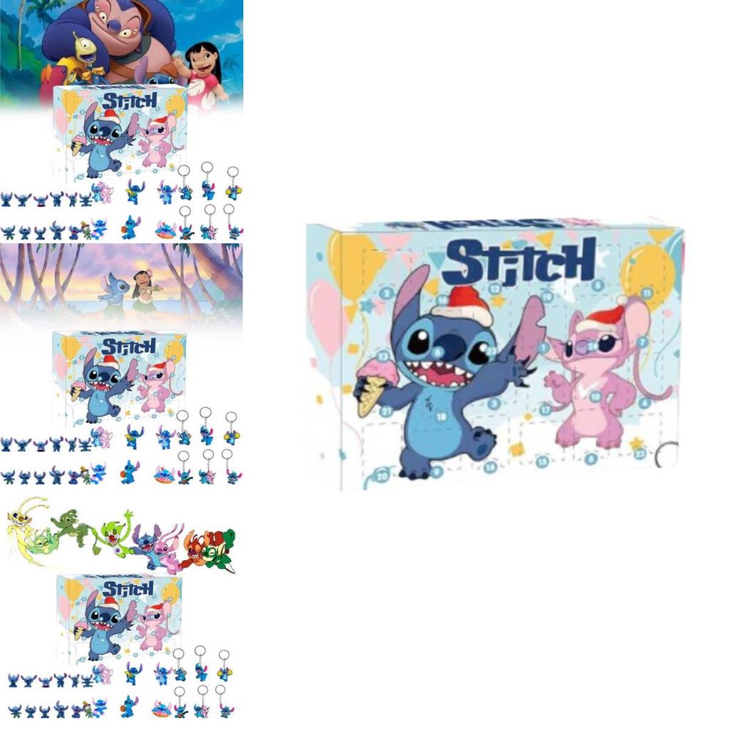 Stitch Christmas Countdown Calendar With 24 Keychain Toys For Holiday Gift And Interactive Play