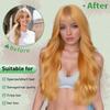 European and American Fashionable Women's Long Curly Hair Wig, Gold Bangs, Large Waves, High-temperature Silk Synthetic Wig Headband