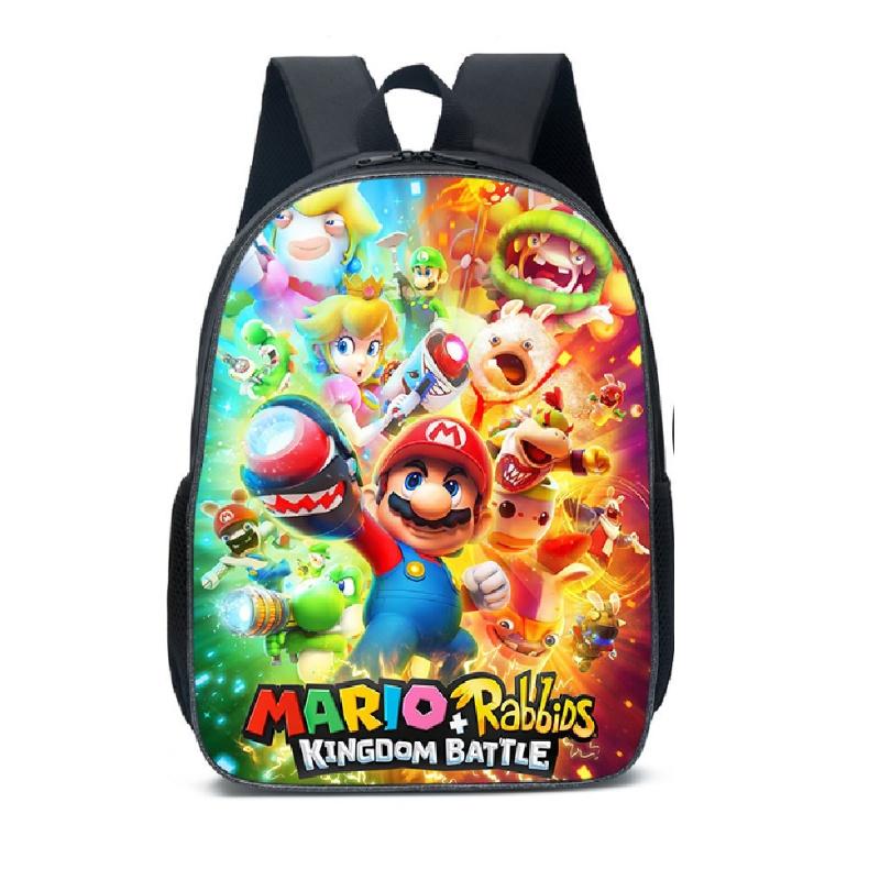 New Arrival Mario Cartoon Backpack For Elementary And Middle School Students Lunch Bag And Pencil Case Included