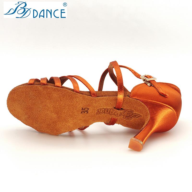 Professional Latin Dance Shoes Female Adult Cha-cha Rumba Mid-high-heeled Soft-soled Dance Shoes
