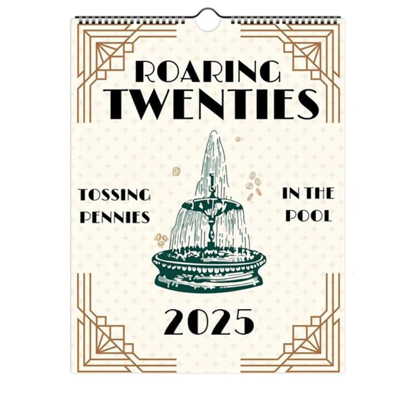 

2025 Wall Calendar Roaring Twenties Art Deco Style Monthly Planner with Inspirational Quotes and Unique Design for Home Office School Use