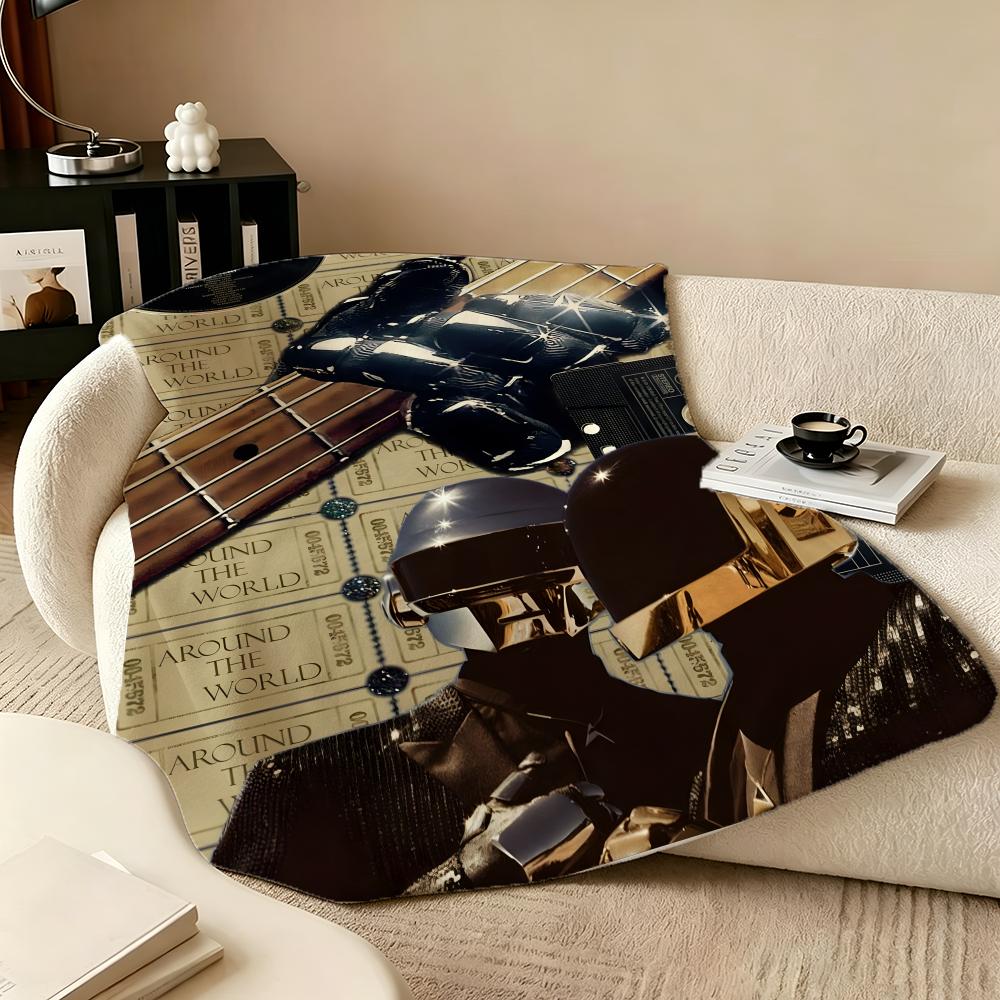 Musik D-Daft Punk Wurf Flanelldecke Perfekt für Sofa Büro Bett Reisen Schlafen Lesen Entspannen Camping Ganzjahresnutzung