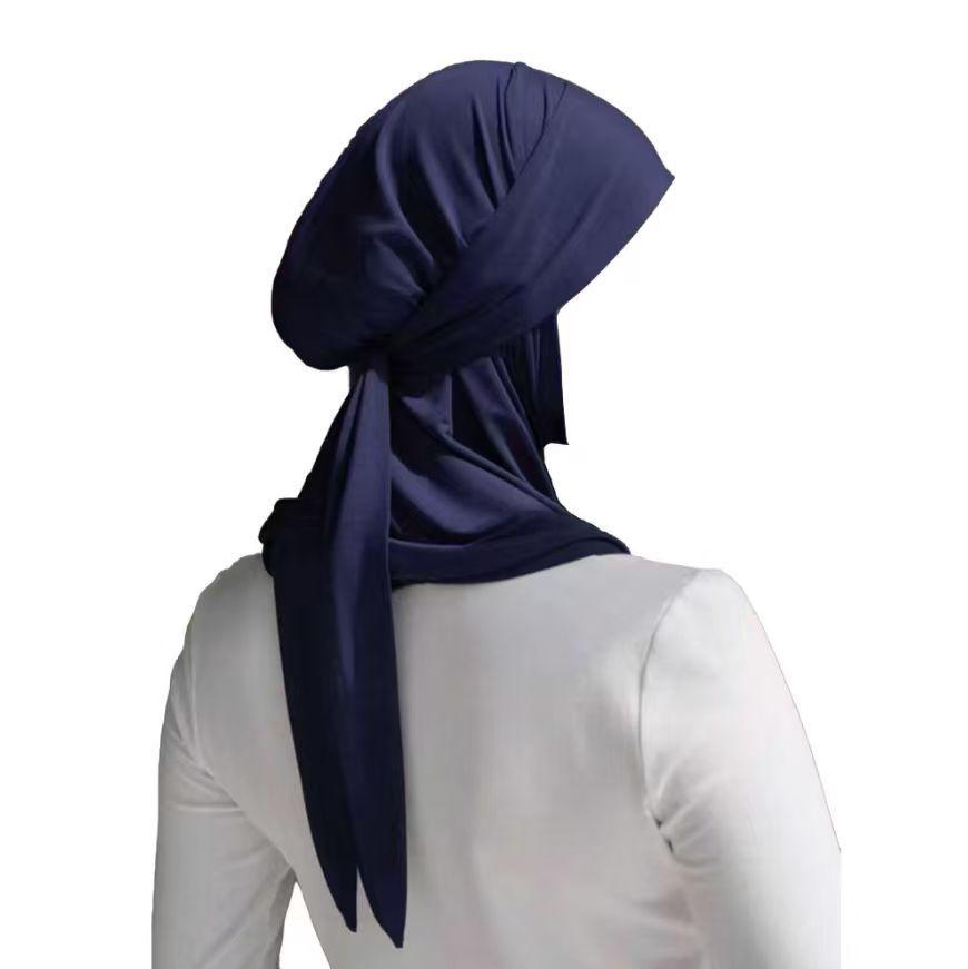 JYL TS DIY New European American Turban Cap Solid Color Floral Muslim Hat