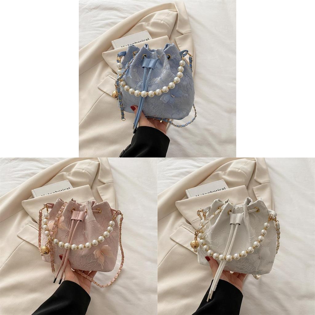 Minimalist Casual Water Bucket Bag With Drawstring Closure For Spring Street Fashion