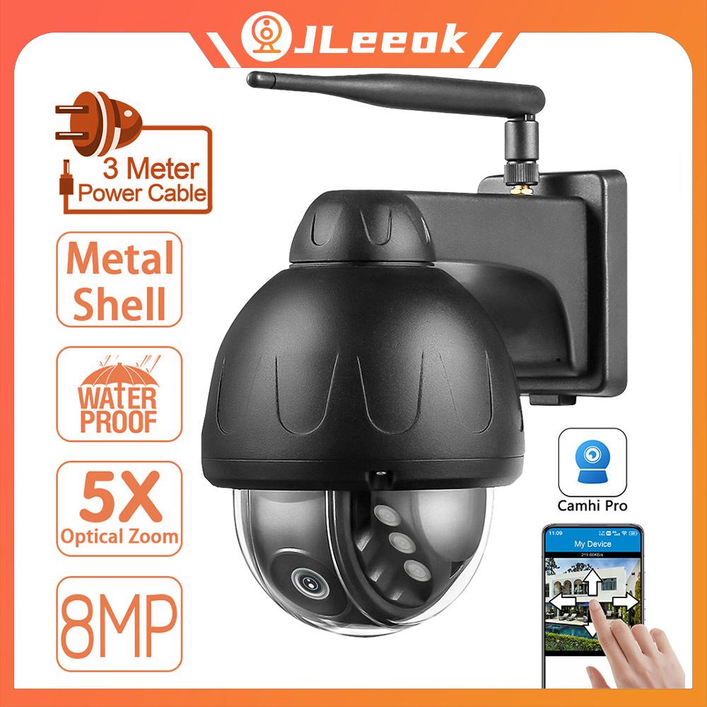 

Jleeok Matel Outdoor 4K 8MP 5G/2.4G WIFI Rj45 Wireless 4G Surveillence IP Camera AI Human Detection PTZ ONVIF NVR Home Securtiy CCTV