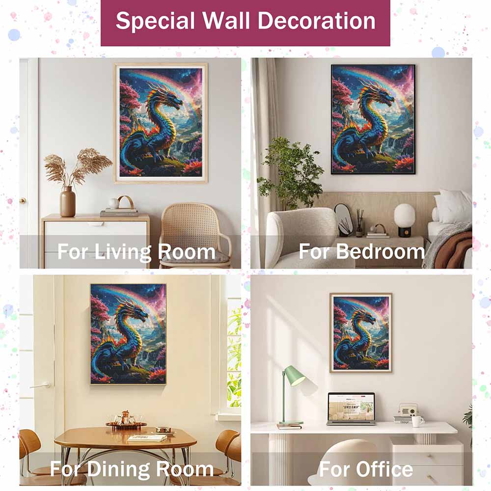 Colorful Fantasy Rainbow Dragon Diamond Painting DIY 5D Home Room Decoration Kit