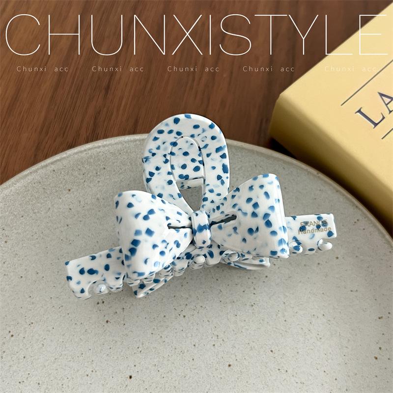 Elegante kleine Haarklammer mit Schleife im französischen Stil aus Acetat