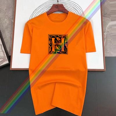 Black and White H Letter Print New Trendy T-shirt Women's Leisure Fashion Summer Round Neck T-shirt Pure Cotton Top Cupcakes