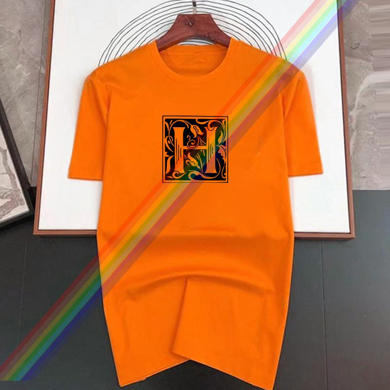 Black and White H Letter Print New Trendy T-shirt Women's Leisure Fashion Summer Round Neck T-shirt Pure Cotton Top Cupcakes