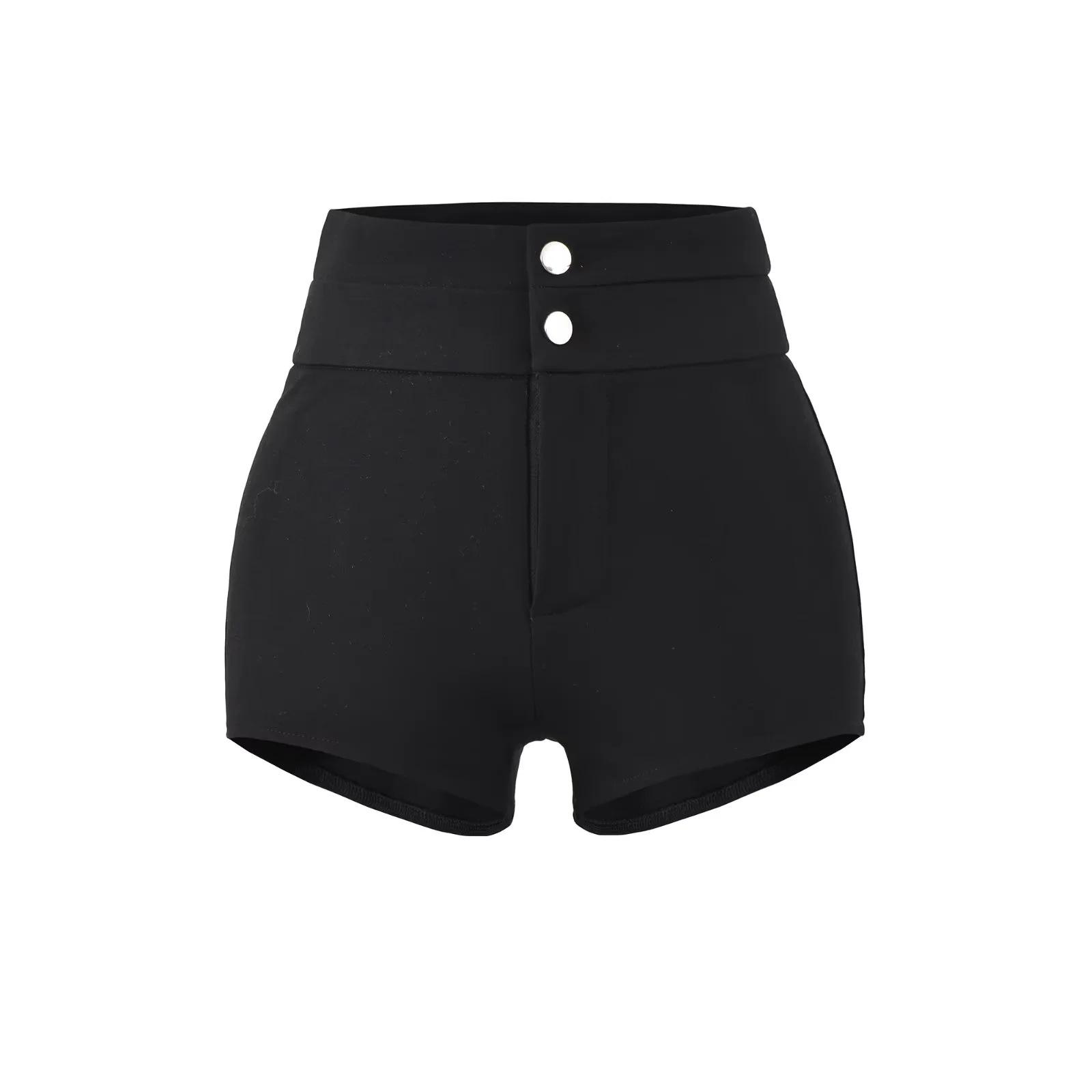 

Spring 2026 Pure Desire High-Waisted Slimming Shorts: Trendy, Versatile, Hip-Enhancing Casual Hot Pants for Women Large чёрный