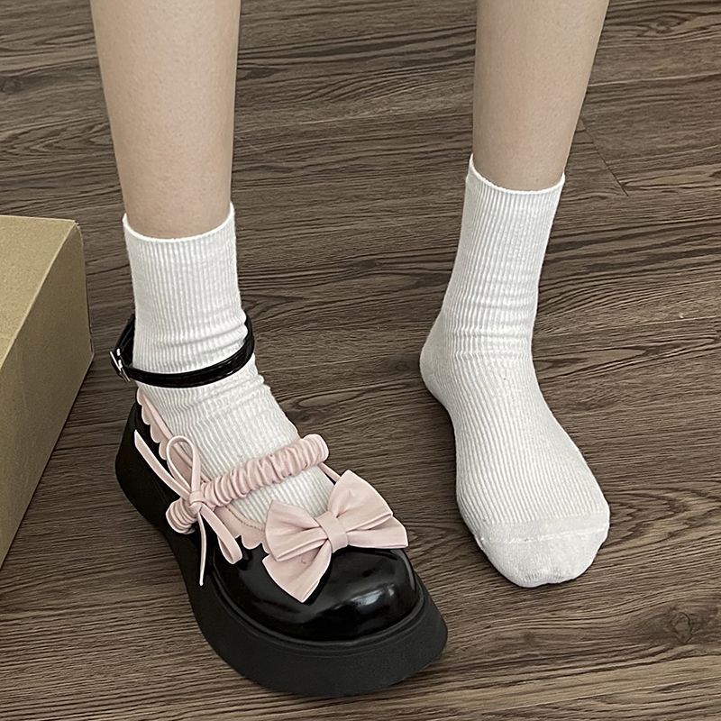 Spring Japanese jk cute bow big head shoes new soft sister college style Mary Jane small leather shoes women's shoes