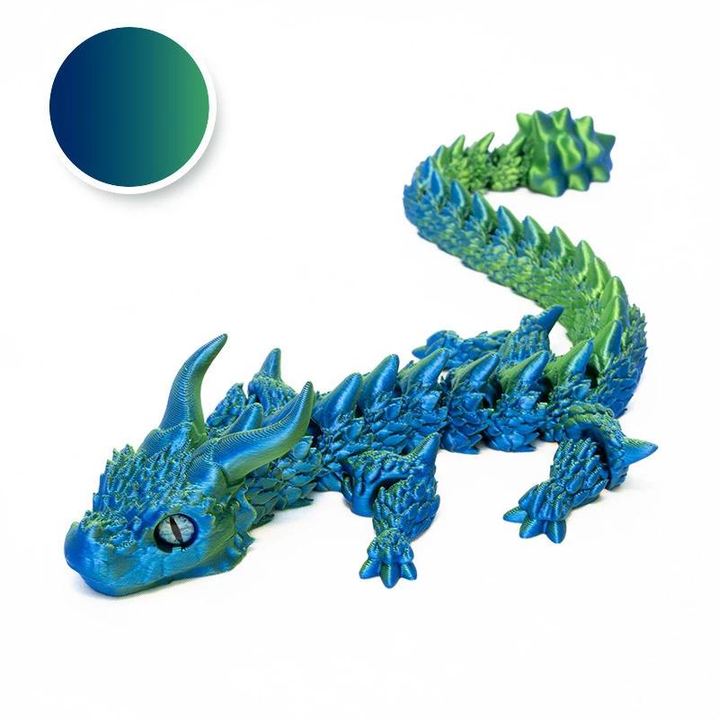 Fun 3D Printed Articulated Dragon 30cm Fidget Craft Ornament Cute Desktop Decor Gift for Children Adults Home Office Use