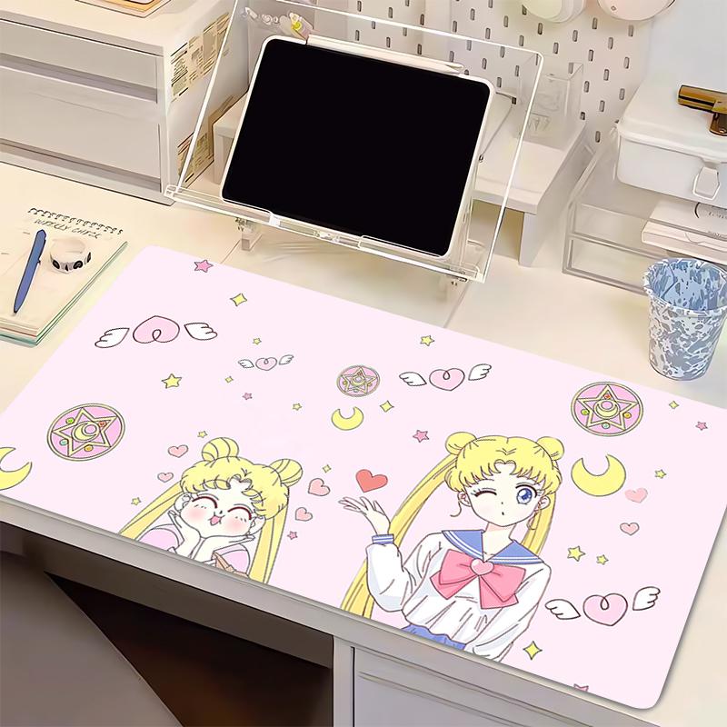 pink Mousepads kawaii Gamer Gaming Computer Mouse Pad S-Sailor Moons Oversized Desk Mat Extended Keyboard Pad Laptop Mouse Pads