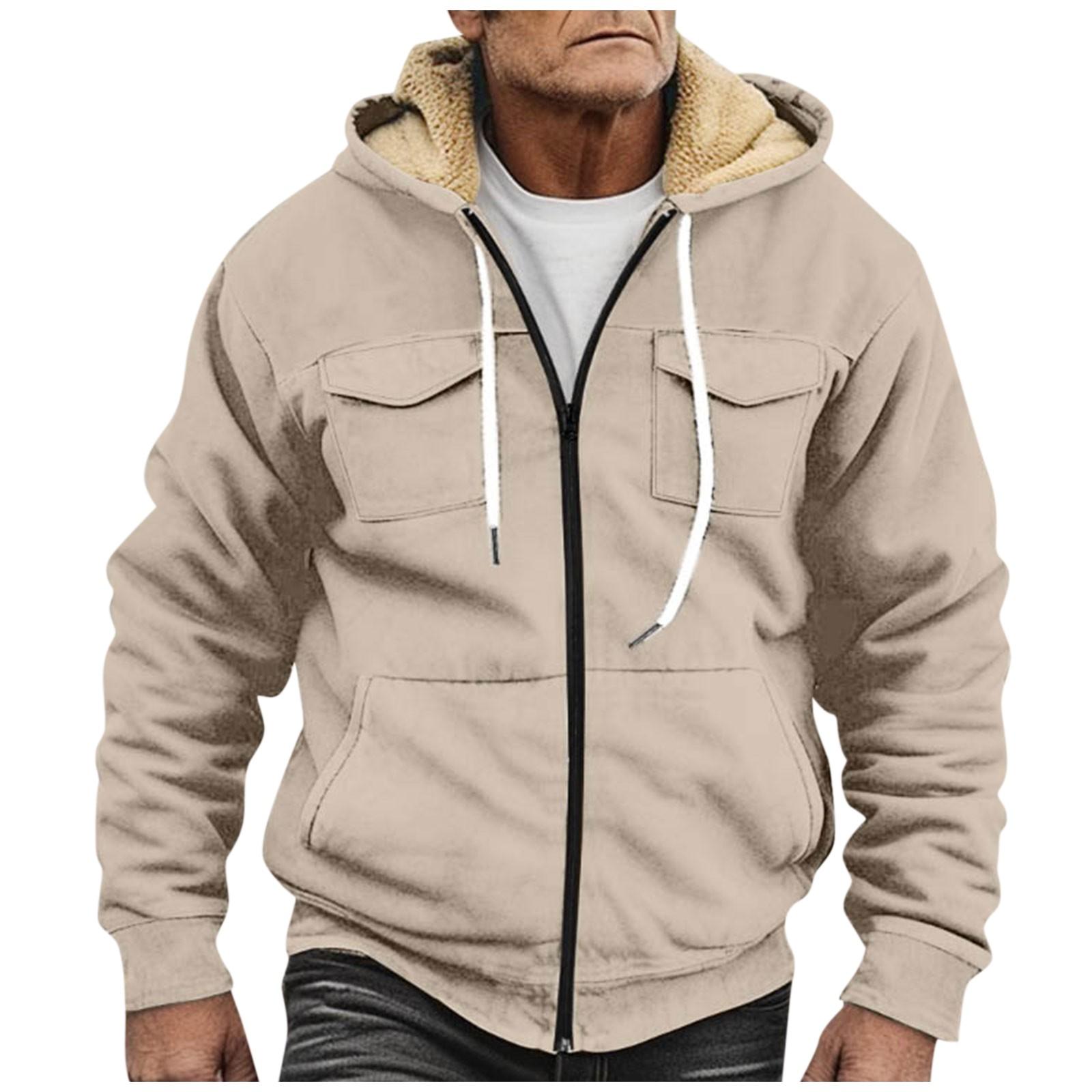 Мужская утолщенная куртка на пуговицах с двойным карманом и карманной вставкой — фото 6