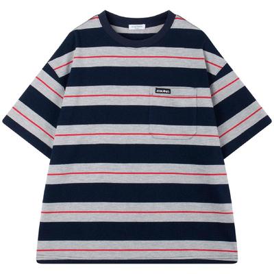 Mucmukn Retro Striped Short Sleeve T-Shirt