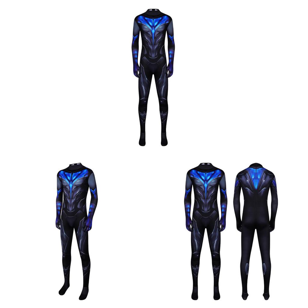 Tuta Integrale Nightwing dei Titans con Tessuto in Lycra per Cosplay ed Eventi in Costume