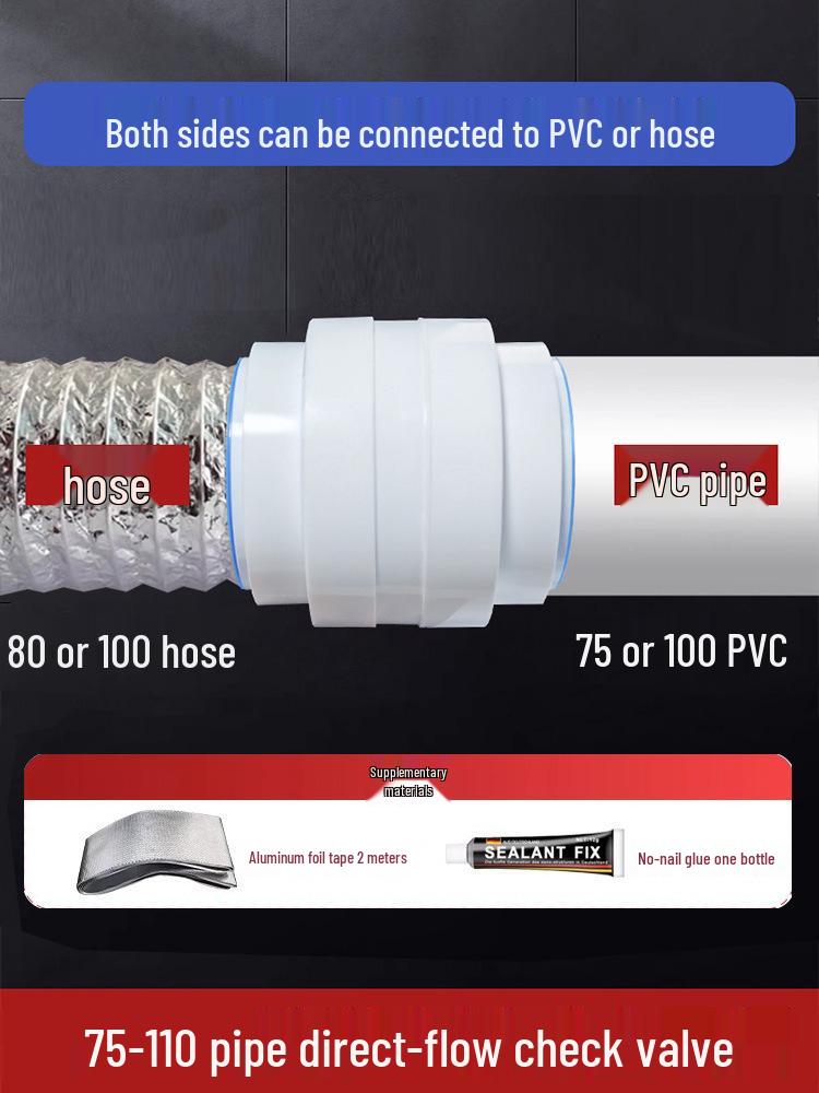 Bathroom Heater Exhaust Fan PVC One-Way Odor Backflow Valve