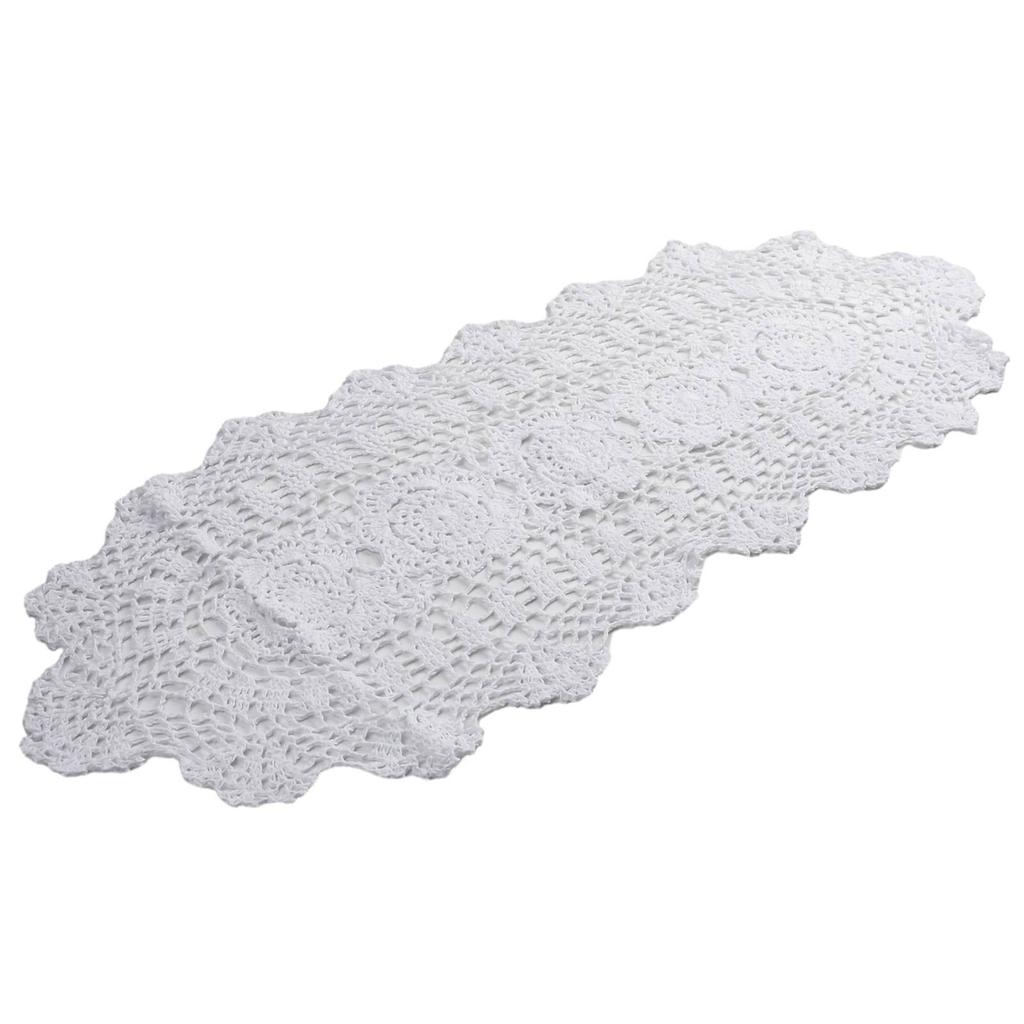 Cotton Table Runner Floral Oval 30x80cm Dining Table