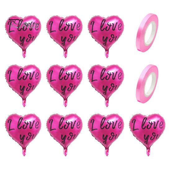 

10 шт. воздушных шаров в форме сердца, 18 дюймов, алюминиевая фольга, воздушные шары в форме сердца, декор на День святого Валентина, воздушные шары для украшения свадьбы, помолвки, вечеринки A