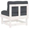 2 Piece Medium Sofa with Cushions White Pine Solid Wood