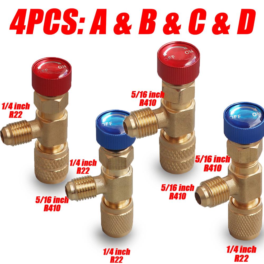 Liquid Safety Valve R410A R22 Air Conditioning Refrigerant Tool 1/4 "Safety Adapter Air Conditioning Repair And Fluoride