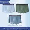 Hengyuanxiang Men's Plus Size Ice Silk Antibacterial Boxer Briefs (3-Pack)