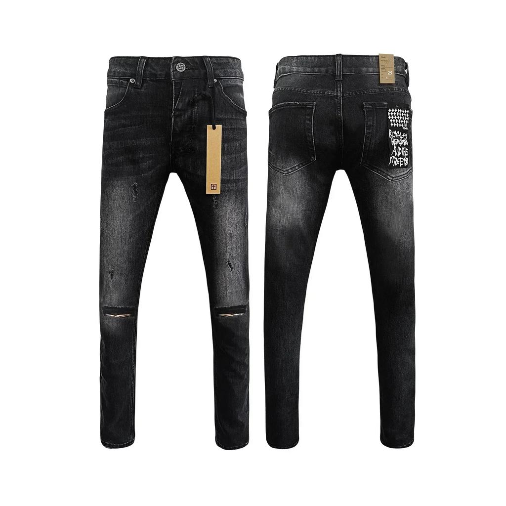STREETRICH Nejvyšší kvalita Džíny Muži Ženy Móda Křížový Trend Retro Trend Malování Nízký Pas Strečové Skinny Roztrhané Ošoupané Kalhoty