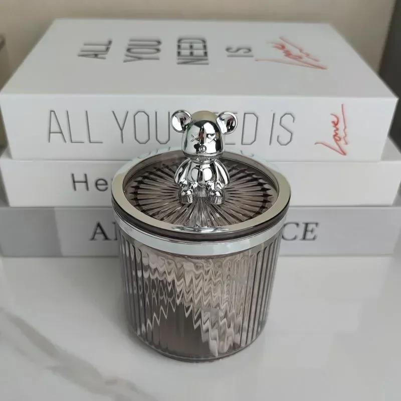 

Косметична коробка тампон стрижень тримач Pad контейнер ванна кімната милий бавовняний ведмідь помада ювелірні вироби макіяж зберігання Організатор