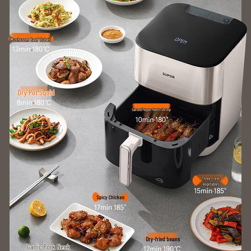 SUPOR 6L Touch Control Smart Air Fryer CN Plug (adapter Included)