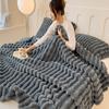 Thick Rabbit Fleece Blanket Cozy Air Conditioning Small Blanket Perfect Gift for Home Office