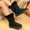 Fashion Winter Mid-calf Boots Thick Plush Thick Sole Non-slip Fashion Solid Color Women Boots Classic Retro Long Boots Size 37-42