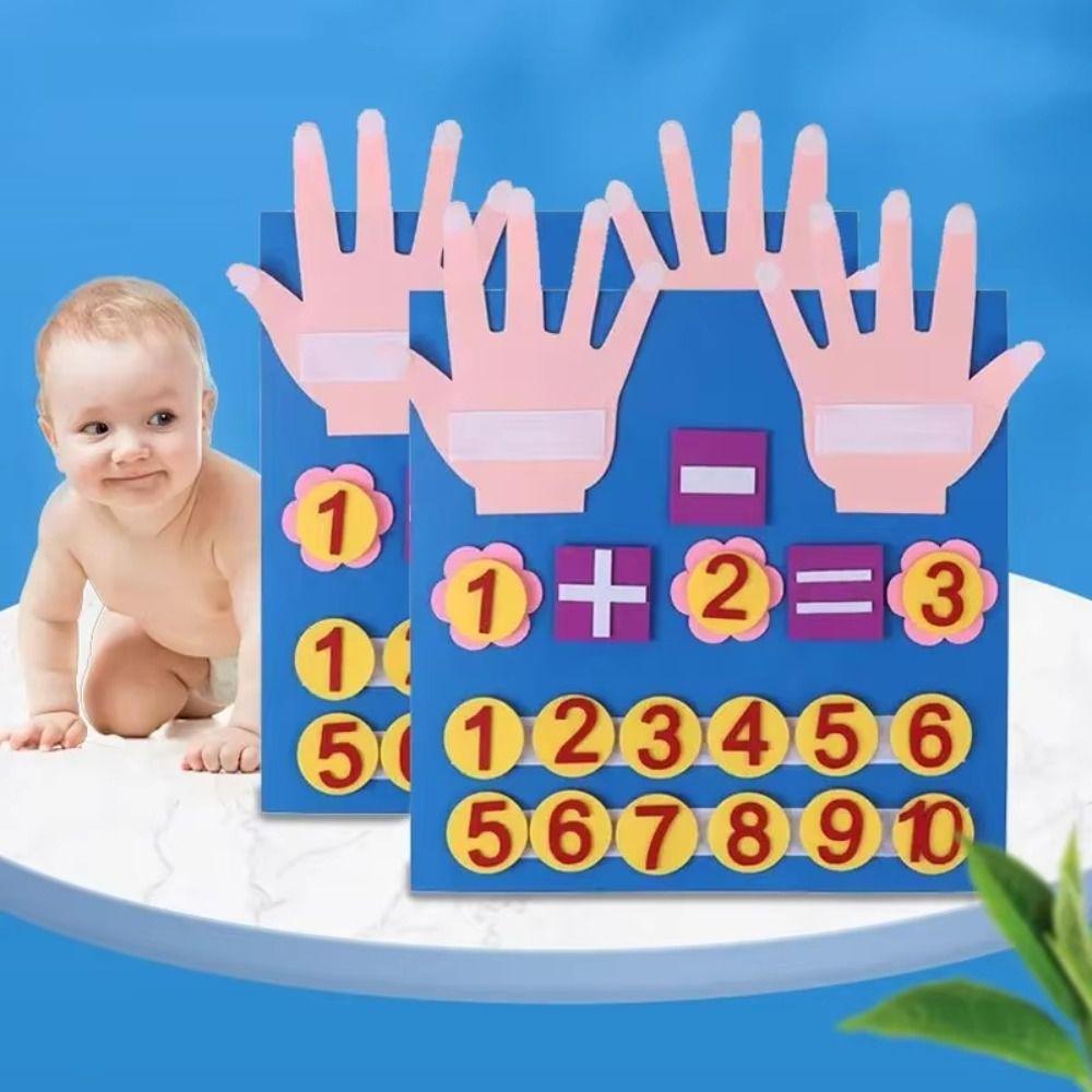 Neues Filz Fingerzahlen Mathe Spielzeug DIY Einfache Mathe Kinder Zählen Lernen Montessori Pädagogisch Für Intelligenz