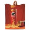 Pringles Chips Flanelltepper Potetsnacks Morsomme Kastepledd for Hjemmet 125*100cm Teppebit