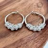 Elegant Crystal Rhinestone Hoop Earrings - Silver Needle, Fashionable & Versatile for Women
