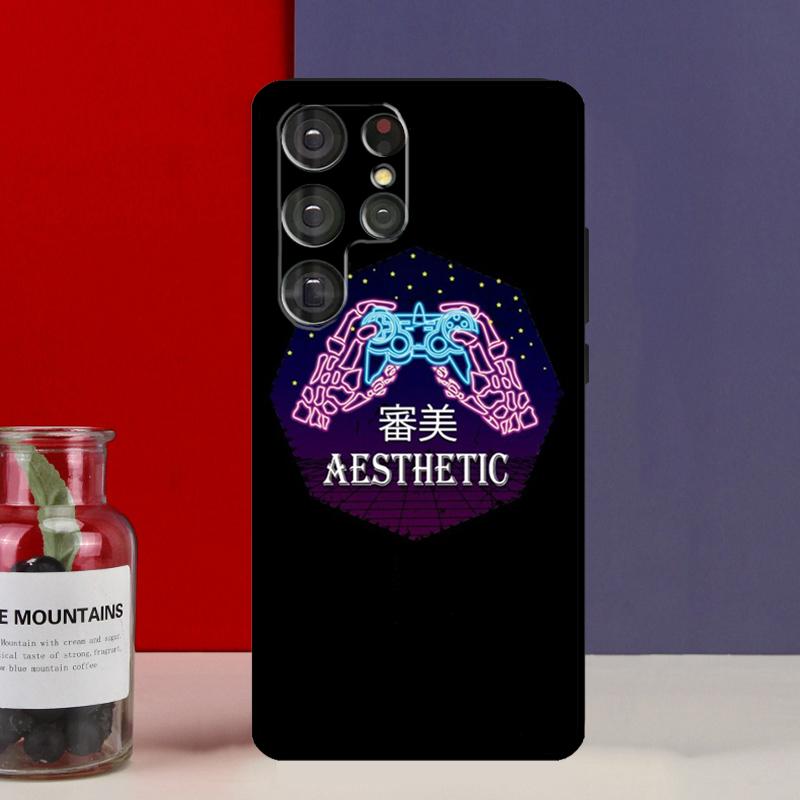 Retro Aesthetic Japanese Game Over Funda Case For Samsung Galaxy S25 Ultra S9 S10 S20 S21 S22 Plus S23 FE S24 Ultra Phone Cover