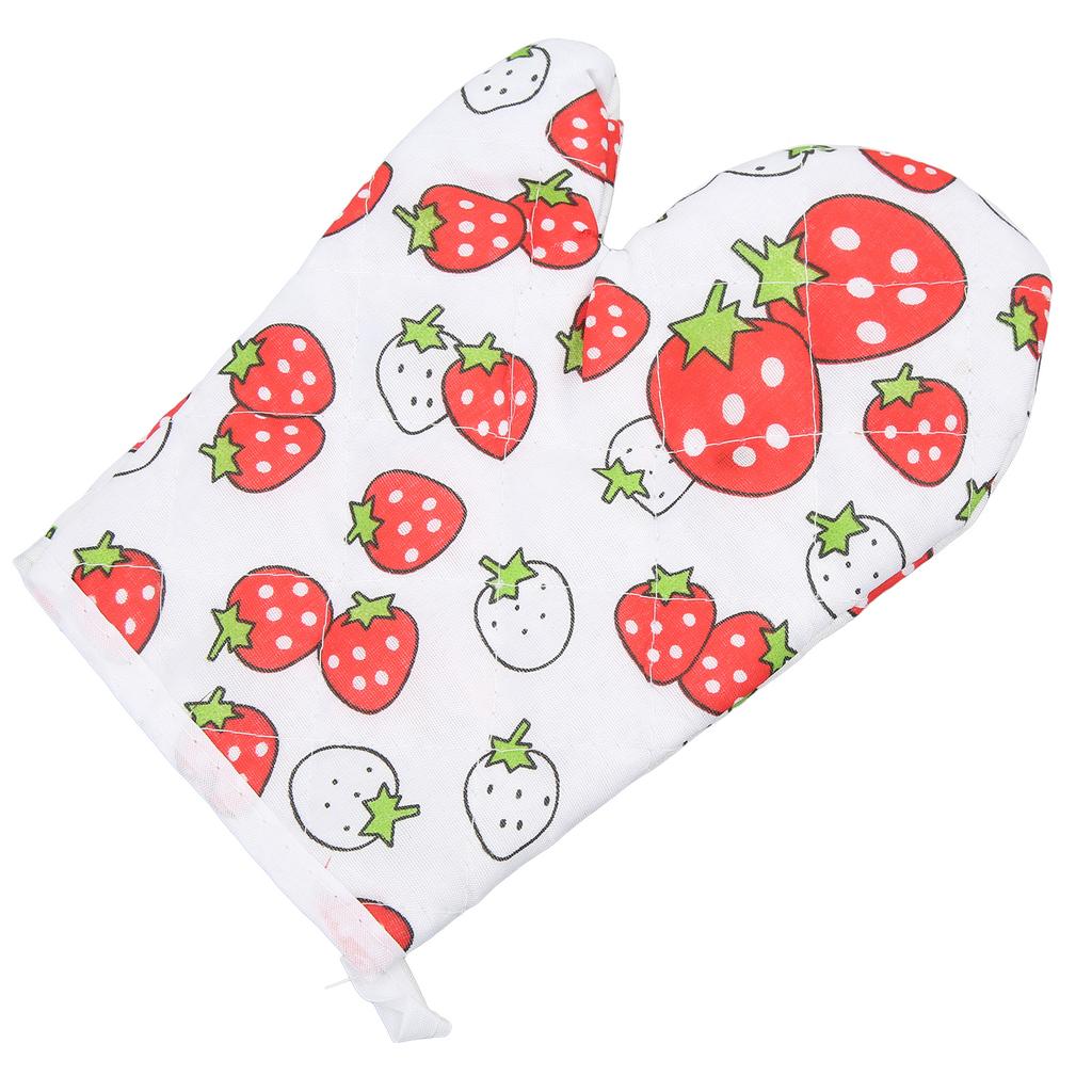 Oven Gloves Polyester Cotton Material Printed Pattern Lanyard Design Cooking Microwave Mitts for