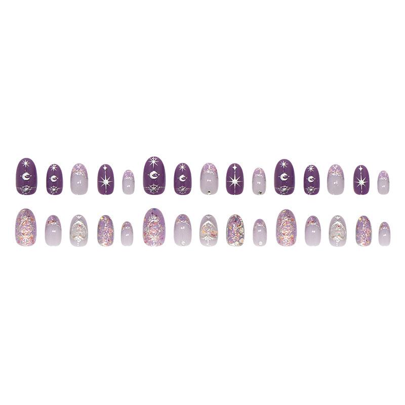 Three-dimensional crystal love flash diamond star and moon French ins wind atmosphere detachable wearable armor 30 pieces