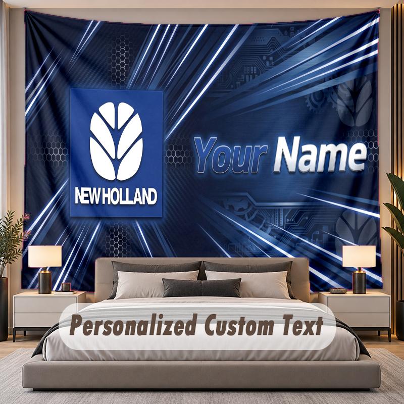 Custom Name Text Tapestry New Holland Personalized Polyester Wall Tapestry For Bedroom And Room