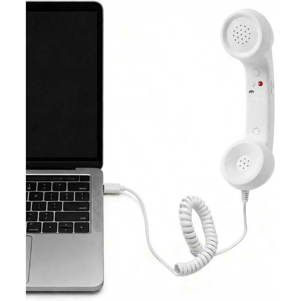 Retro Phone Handset,Retro Phone Handset for iPhone,Type-C Vintage Wired Plug in Handheld Cell Phone Receiver with Microphone,for Cell Mobile Video