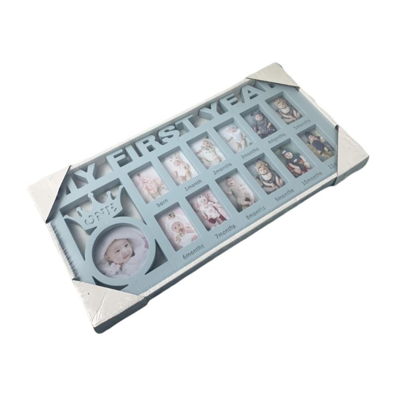 First Year Milestone Photo Frame Souvenirs My First Year Baby Keepsake Frame for Photo Memories 0-12 Months Pictures